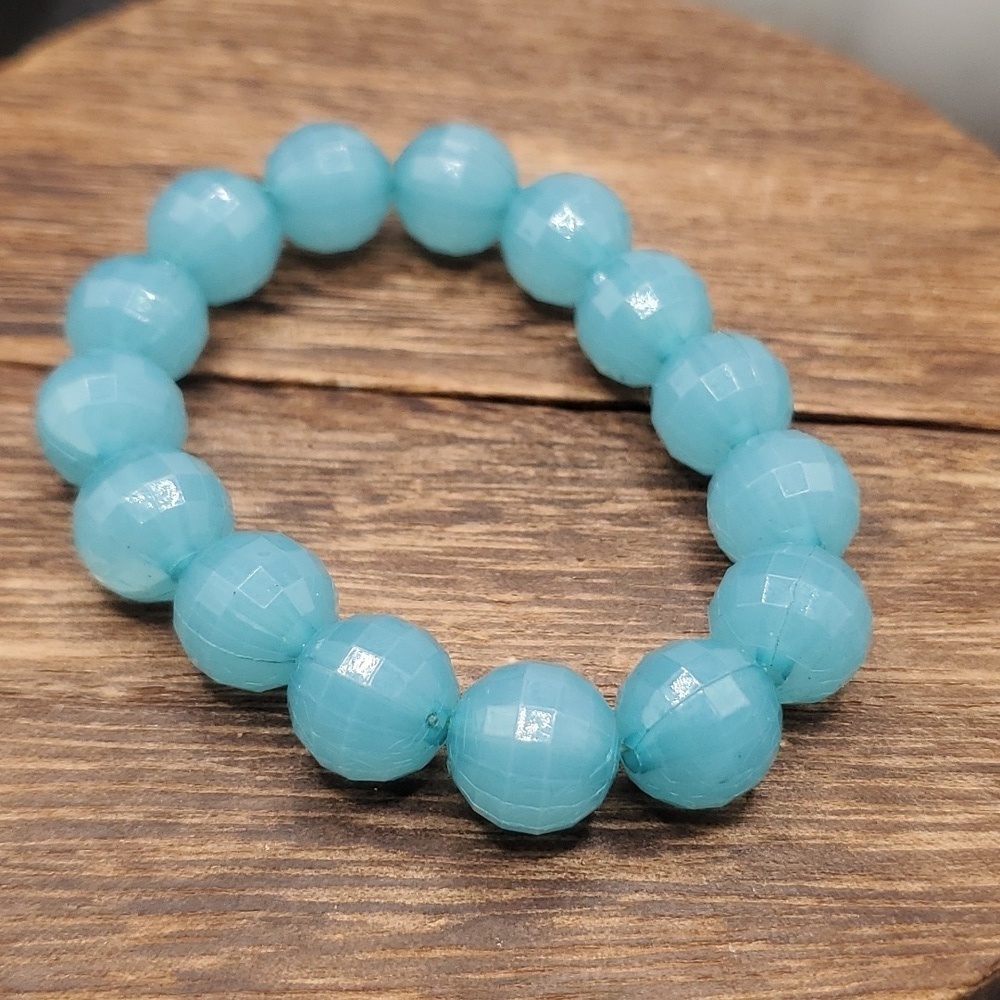 B2528 sky blue facet‎ beaded bracelet